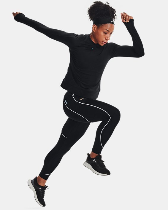 Women's UA RUSH™ ColdGear® No-Slip Waistband Full-Length Leggings, Black, pdpMainDesktop image number 3